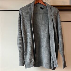 Gray Open Front Cardigan
